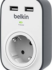 BELKIN SURGECUBE 1 OUTLET SURGE PROTECTOR WITH 2 X 2.4A SHARED USB CHARGING