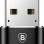 BASEUS MINI TYPE-C FEMALE TO USB MALE ADAPTER BLACK