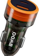 BWOO CAR CHARGER BO-CC85 38W FAST TRANSPARENT CAR CHARGER QC 18W + PD 20W